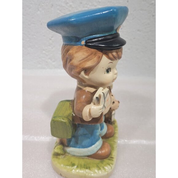 Vintage Price Import Ceramic Mailman Figurine 6-1/4" Mailbox Dog - Picture 3 of 8